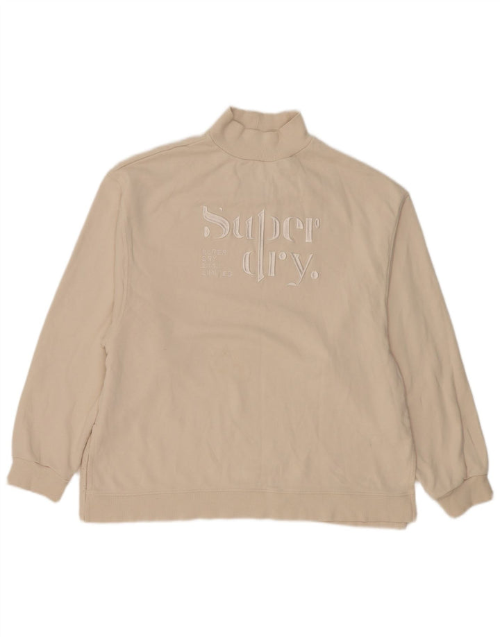 Superdry Γυναικείο Φούτερ με γραφικό μεγάλο μέγεθος Jumper UK 12 Medium Beige