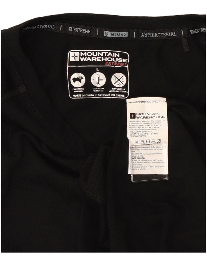 Ανδρικό T-Shirt Mountain Warehouse Top Large Black Wool
