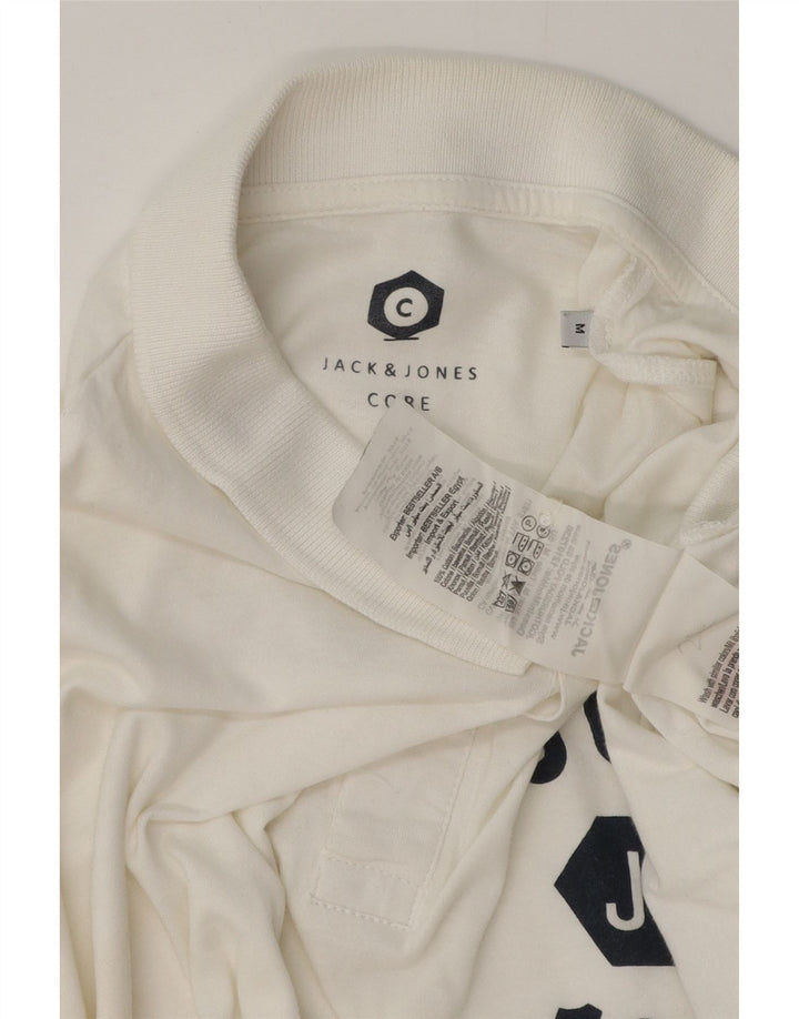 JACK & JONES Ανδρικό πουκάμισο γραφικό πόλο με πυρήνα, μεσαίο λευκό βαμβακερό