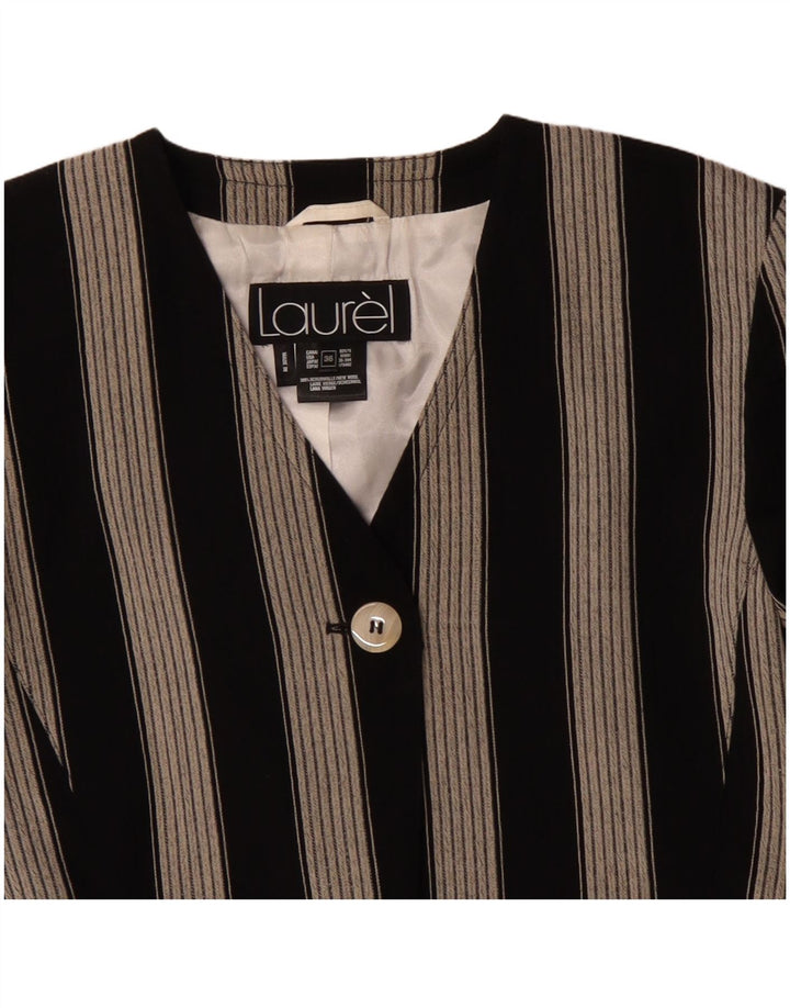 Γυναικείο Laurel 1 Button Crop Blazer Jacket EU 36 Small Black ριγέ μαλλί