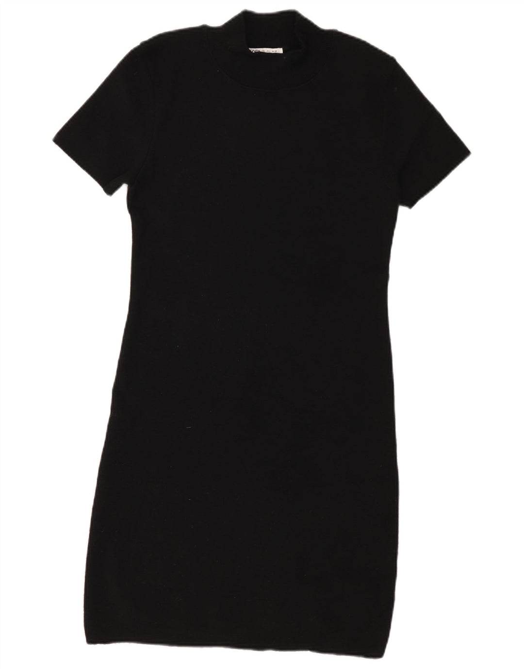 Zara Γυναικείο T-Shirt Φόρεμα UK 14 μεγάλο μαύρο πολυεστέρα