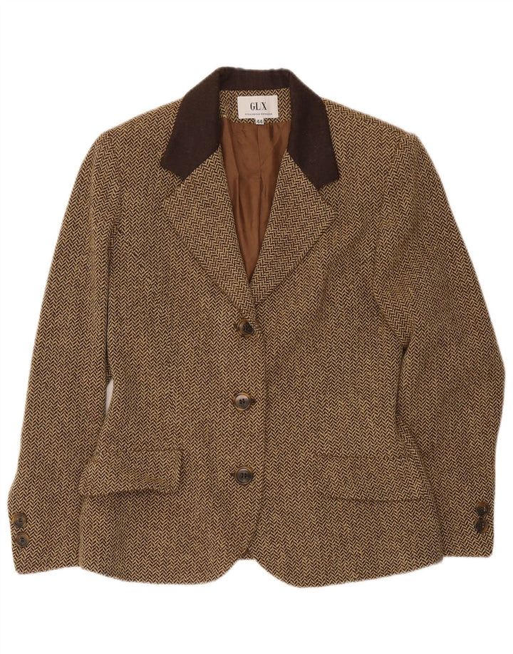 Ginalebole Γυναικείο τζάκετ blazer IT 44 μεσαίου καφέ ψαροκόκαλο
