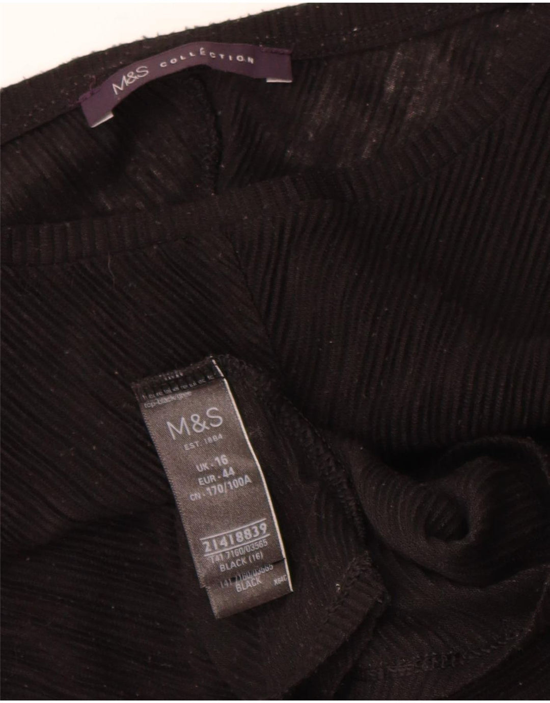 Marks & Spencer Γυναικεία Μπλούζα Τοπ UK 16 Large Black Polyester