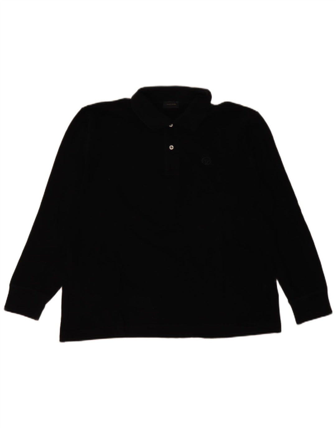 Sergio Tacchini ανδρικό μακρυμάνικο μπλουζάκι πόλο IT 50 μεσαίο μαύρο βαμβακερό