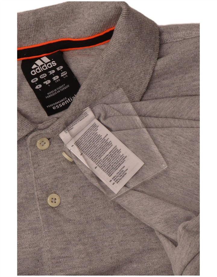 Ανδρικό πουκάμισο Adidas Climalite Polo μεγάλο γκρι βαμβακερό