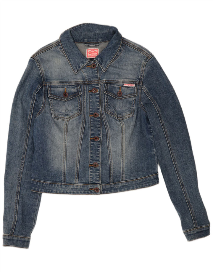 Superdry Γυναικείο Τζιν Μπουφάν UK 14 Large Blue Cotton