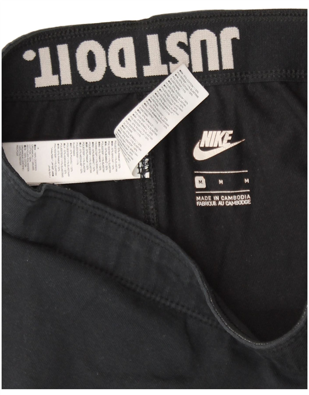 Γυναικεία γραφικά κολάν Nike UK 12 μεσαίο μαύρο βαμβακερό