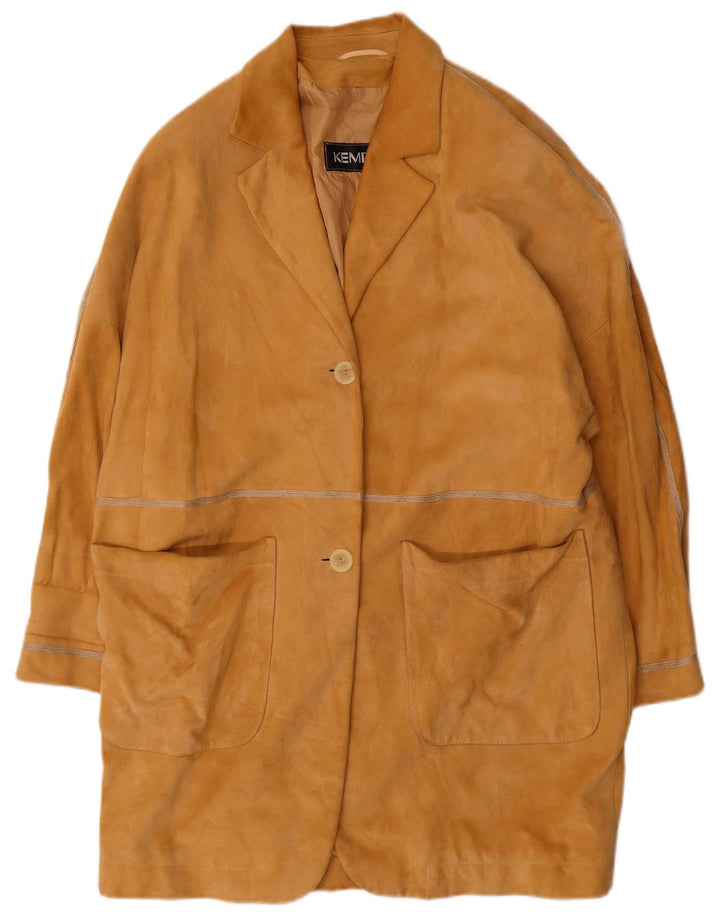 KEMPER Γυναικείο Υπερμεγέθη Σουέντ Πανωφόρι EU 40 Δερμάτινο Μεσαίο Καφέ