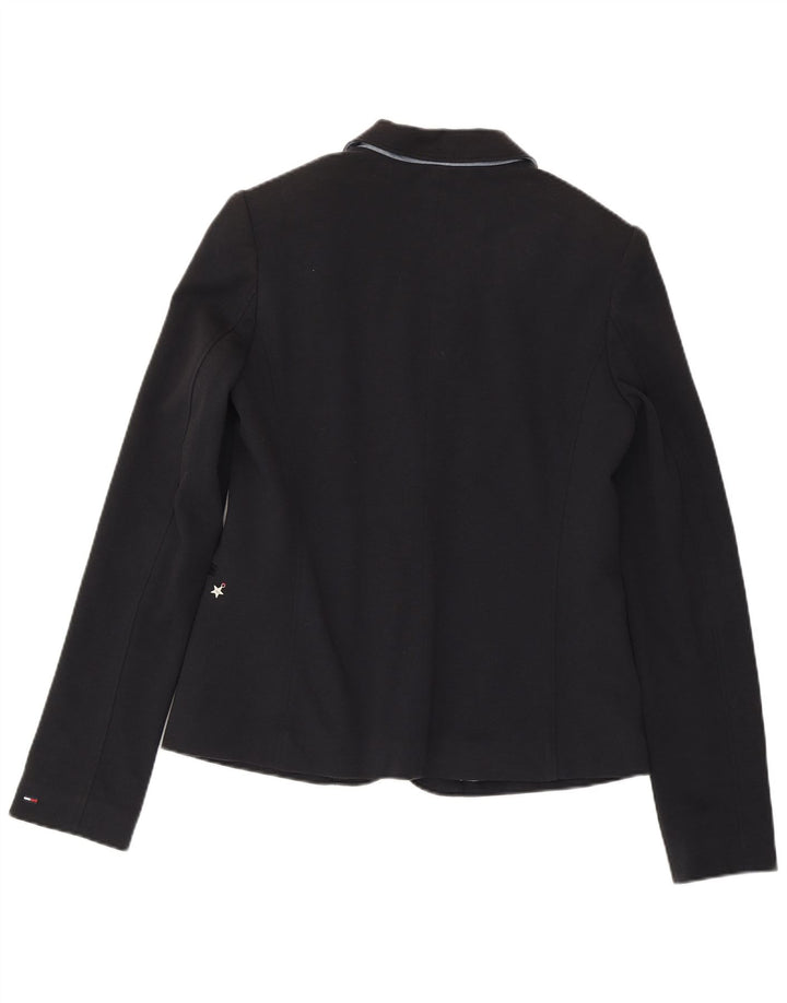 TOMMY HILFIGER Γυναικείο σακάκι 1 κουμπιού σακάκι UK 14 μεγάλο μπλε από βαμβάκι