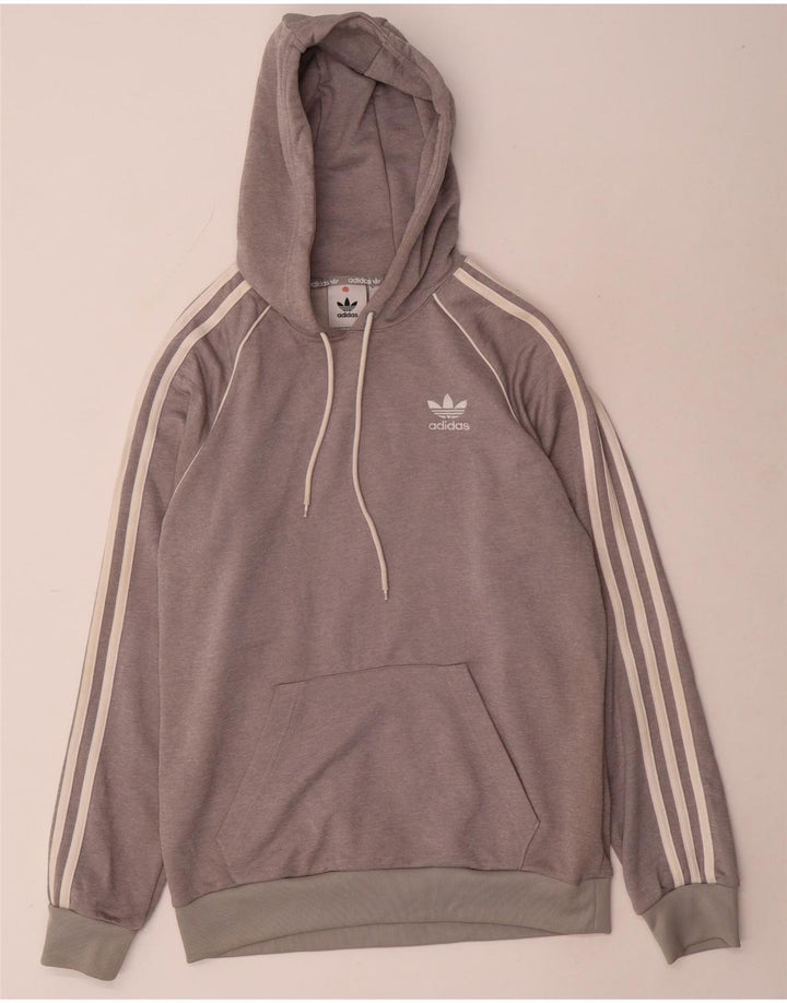 Adidas Ανδρικό Hoodie Jumper Μικρό Γκρι Πολυεστέρας