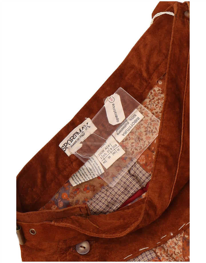Sportmax γυναικεία φούστα UK 12 Medium W24 Brown Patchwork Polyester