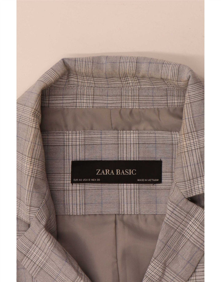 Zara Γυναικείο Μπουφάν σακάκι με 1 κουμπί EU 40 Medium Grey Houndstooth