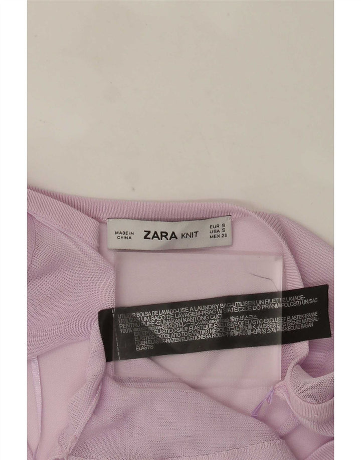 Zara Womens See Through Blouse Top 10 Small Pink Viscose