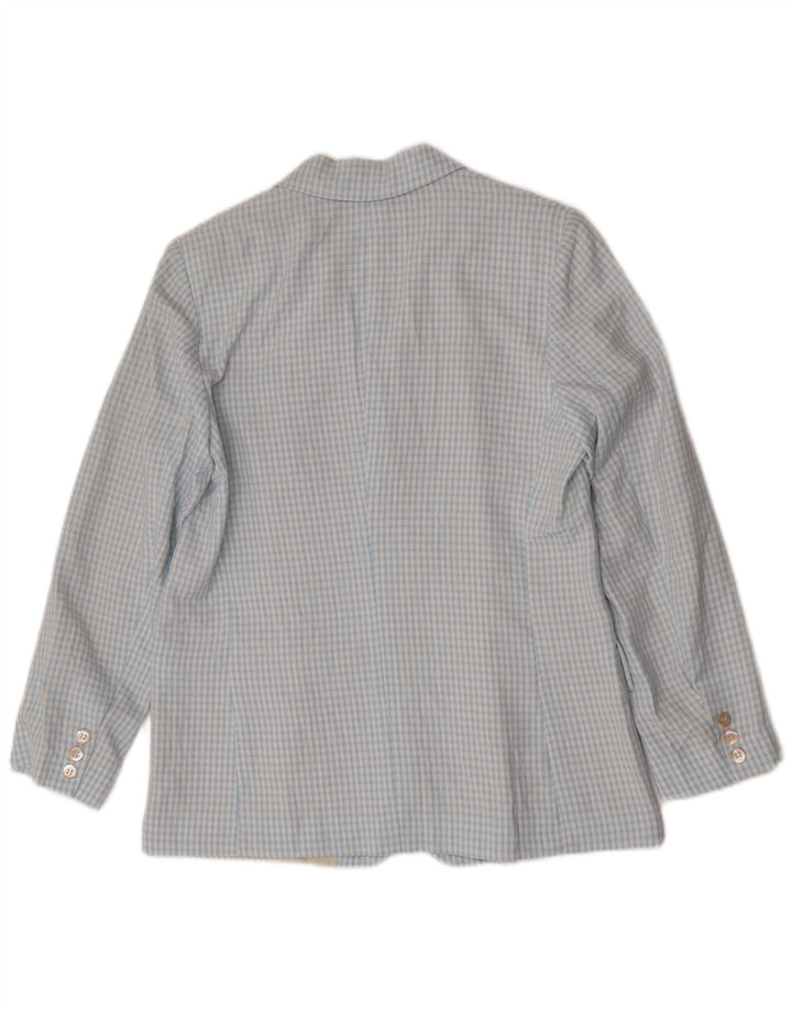 Vintage γυναικείο σετ 3 κουμπιών 2 τεμαχίων IT 46 Μεγάλη μπλε βισκόζη Gingham