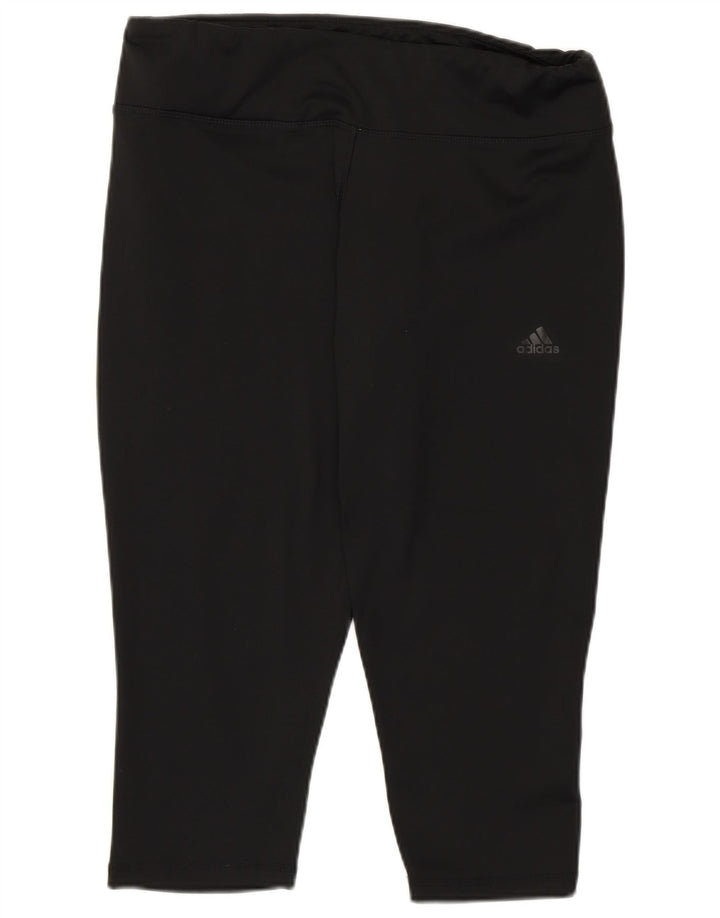 Adidas Γυναικεία κολάν Capri Climalite UK 16/18 μεγάλο μαύρο πολυεστέρα