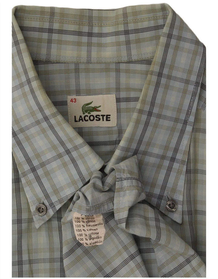 Ανδρικό κοντομάνικο πουκάμισο Lacoste, Μέγεθος 43, Μεγάλο Μπλε βαμβακερό