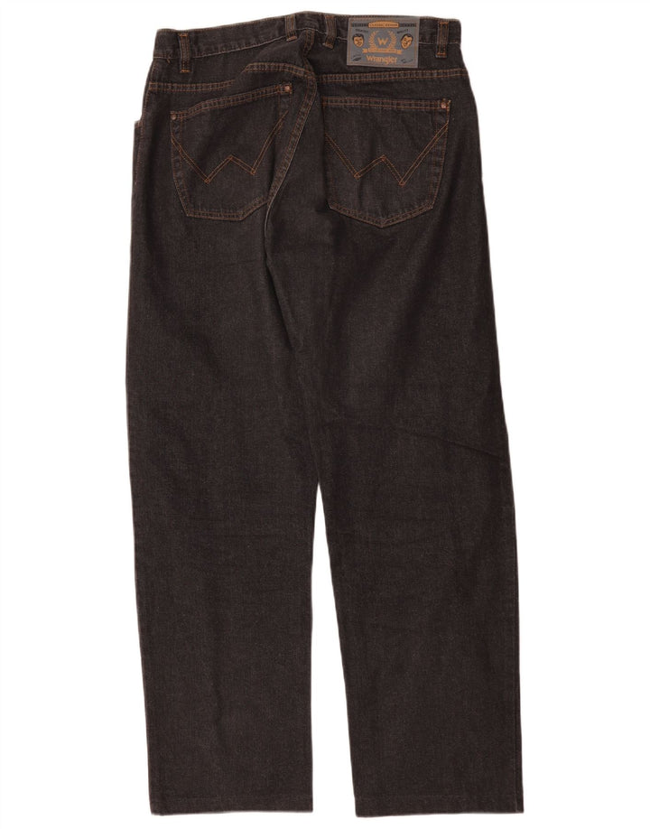 Ανδρικό τζιν Wrangler ίσιο W32 L29 μαύρο βαμβακερό