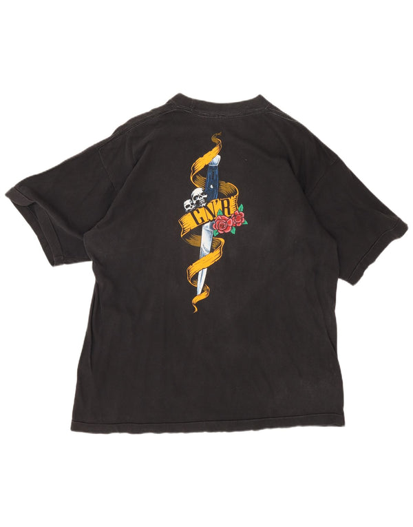 Vintage Ανδρικά Guns & Roses Graphic T-Shirt Top Medium Black Rock