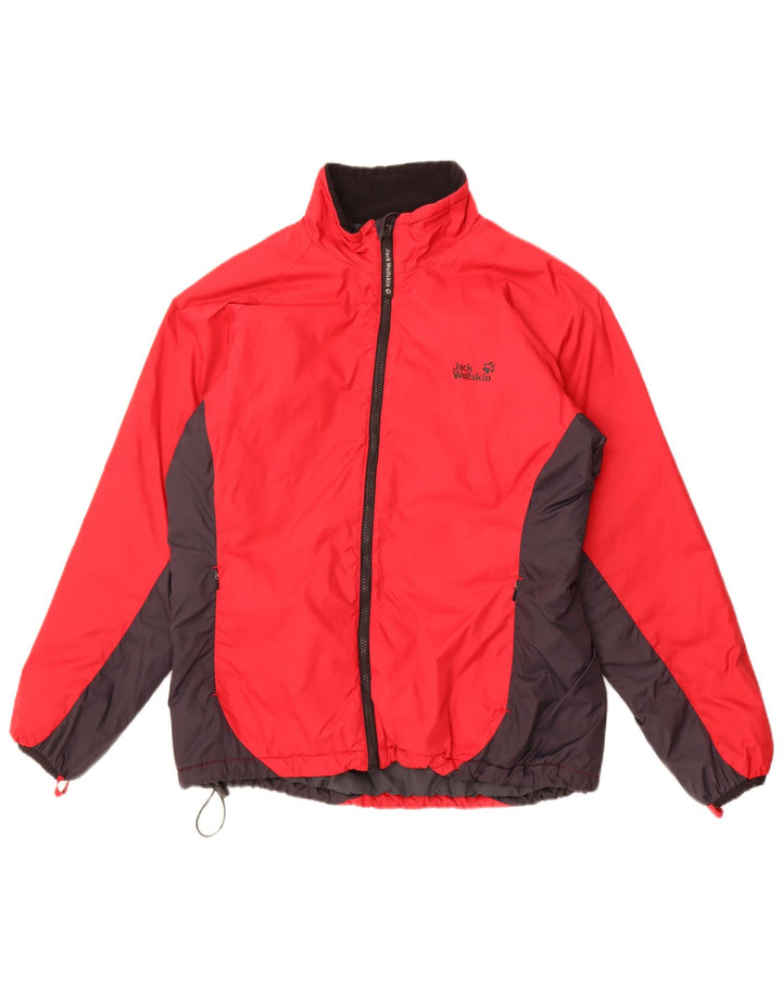 Jack Wolfskin γυναικείο τζάκετ αντιανεμικό UK 14/16 Large Red Colourblock