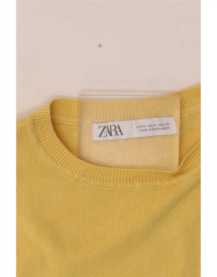Zara Γυναικείο Γιλέκο Crop UK 14 Medium Yellow