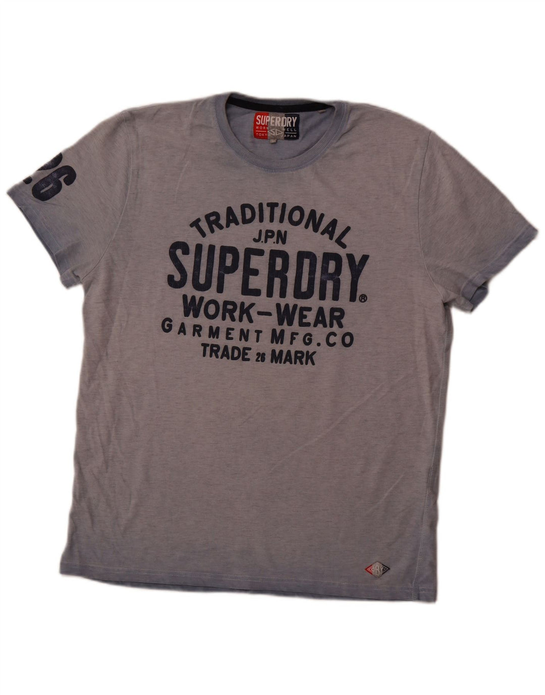 Superdry Ανδρικό γραφικό T-Shirt Top XL Blue Tie Dye Cotton