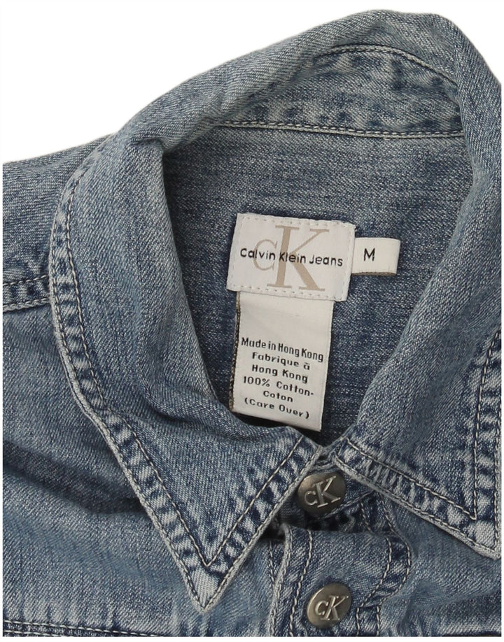 Calvin Klein Jeans Γυναικείο τζιν πουκάμισο μεσαίο μπλε βαμβακερό