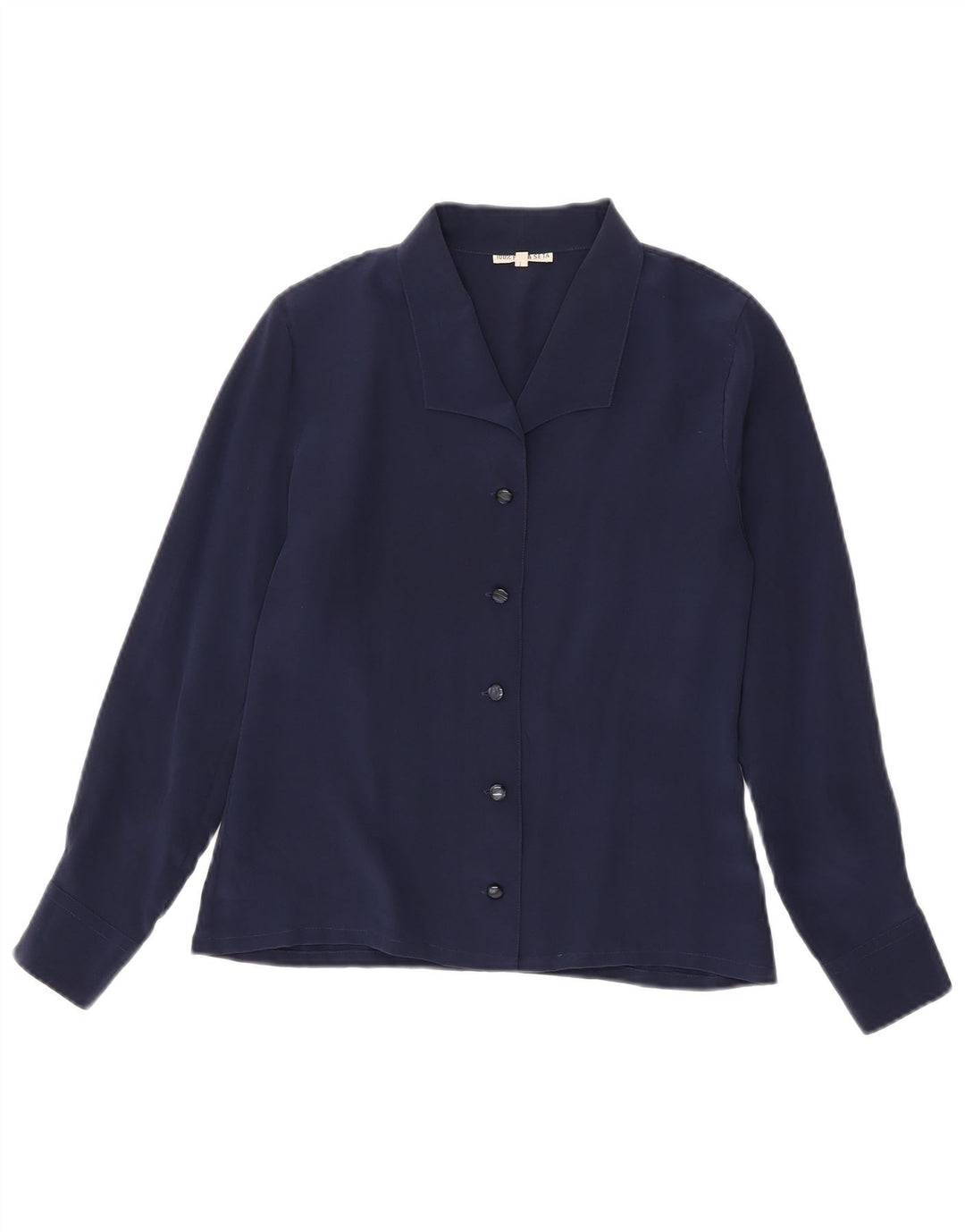 Vintage Γυναικείο Πουκάμισο Μπλούζα IT 44 Medium Navy Blue Silk