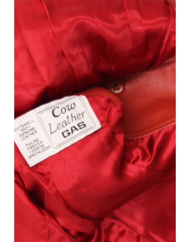 Γυναικείο δερμάτινο μπουφάν με 4 κουμπιά Gas UK 12 Medium Red