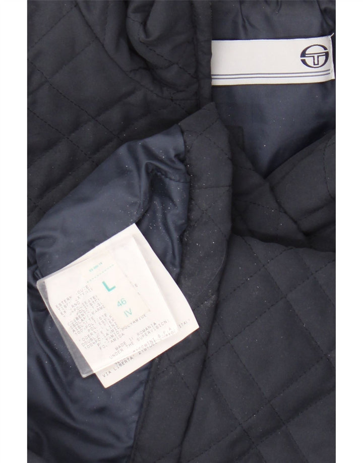 Sergio Tacchini Γυναικεία καπιτονέ Gilet UK 16 Large Navy Blue Polyester