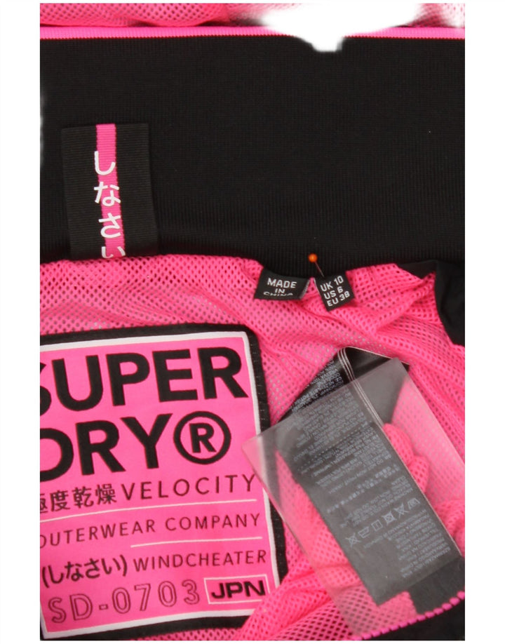 Γυναικείο μπουφάν βροχής με κουκούλα SUPERDRY UK 10 Small Black Nylon