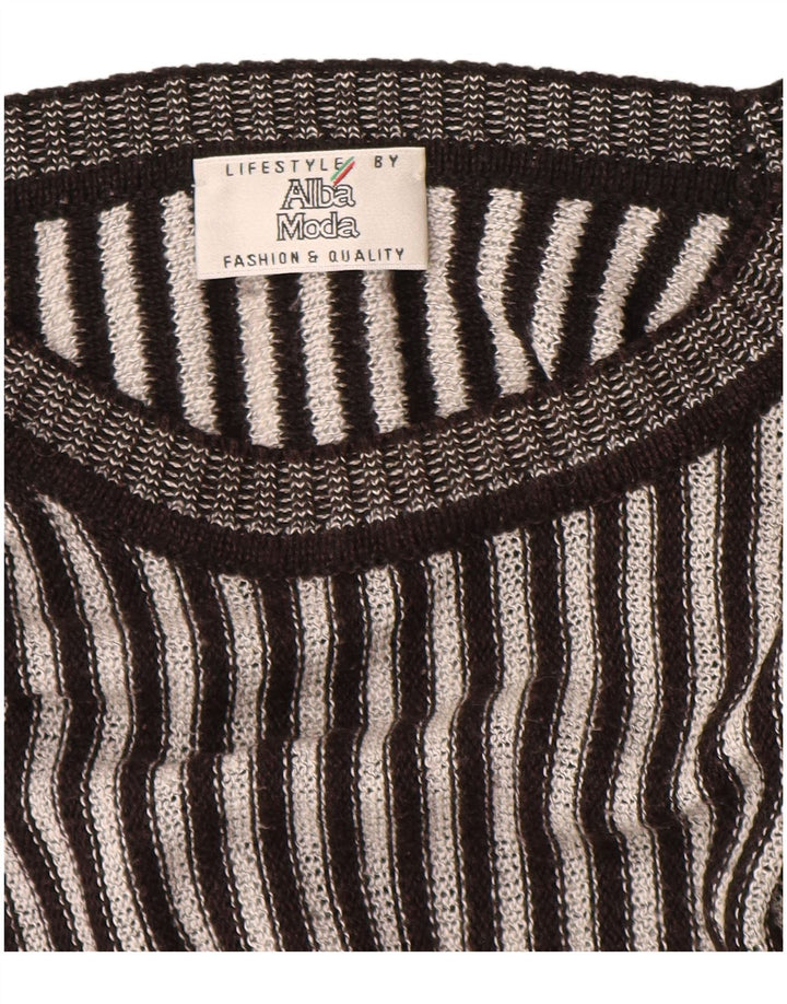 Ανδρικό πουλόβερ Alba Moda Boat Neck Jumper XL Καφέ ριγέ
