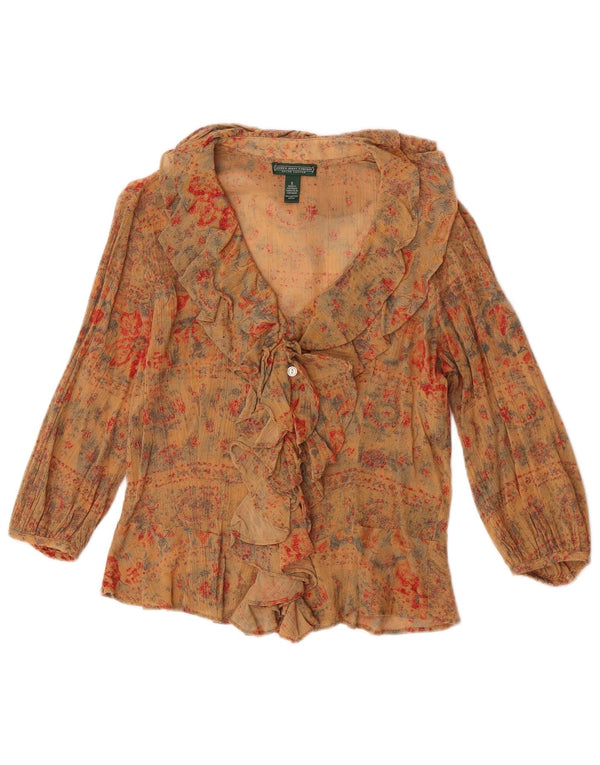 Ralph Lauren Γυναικεία Crop See Through Μπλούζα UK 10 Small Beige Floral
