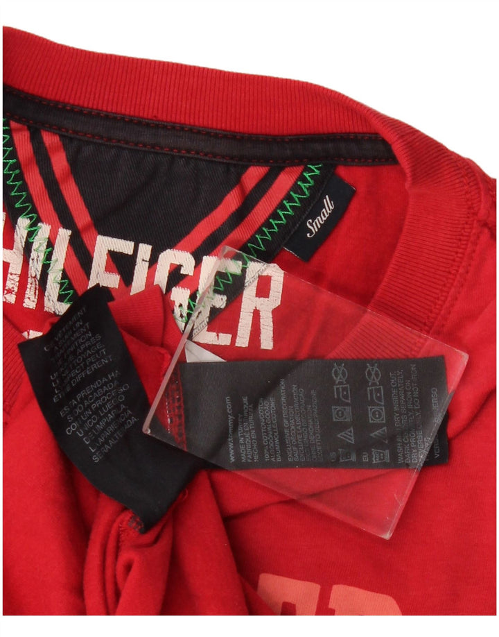 Tommy Hilfiger Ανδρικό γραφικό τοπ μακρυμάνικο μικρό κόκκινο βαμβακερό