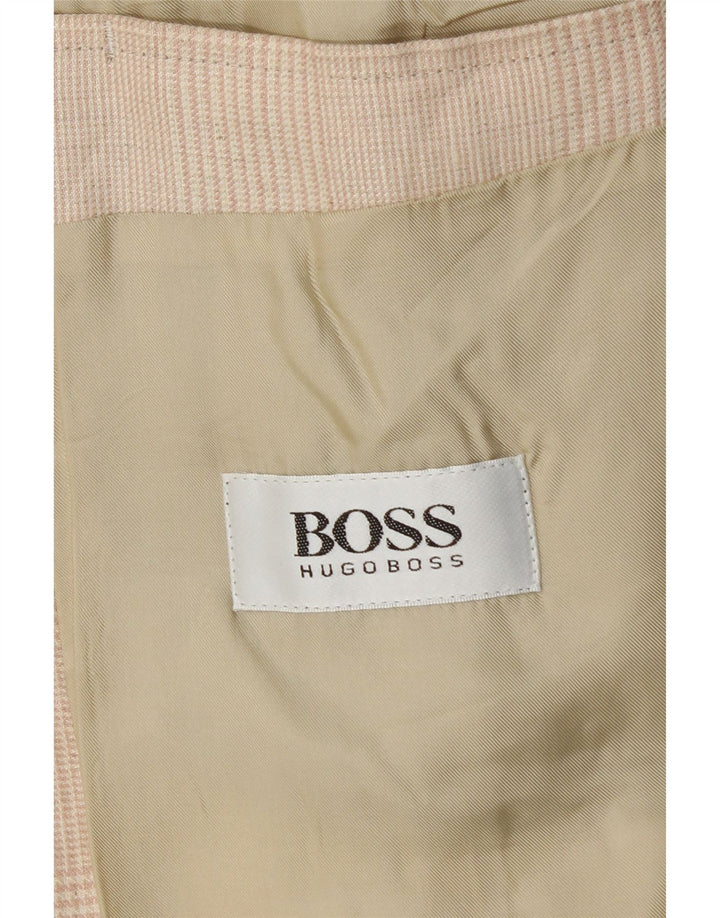 HUGO BOSS Ανδρικό σακάκι μπλέιζερ με 2 κουμπιά EU 56 3XL Μπεζ λινό