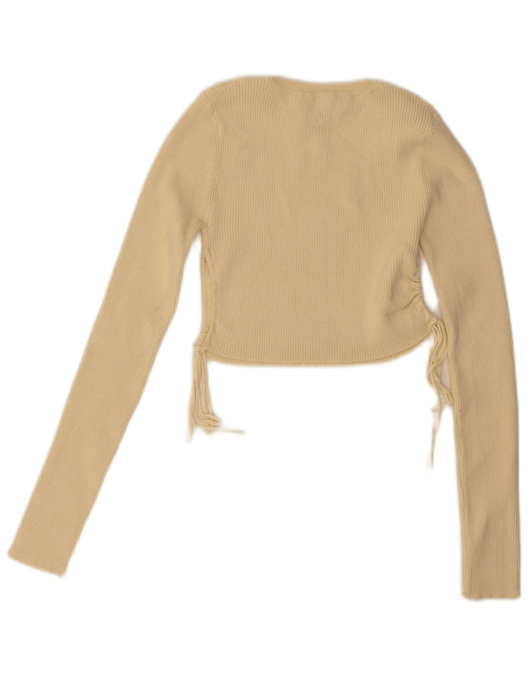 Γυναικεία Zara Crop μακρυμάνικη μπλούζα τοπ UK 8 Small Yellow