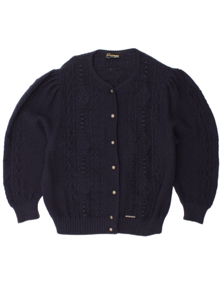 SIGI SCHEIBER Γυναικείο πουλόβερ ζακέτα EU 46 XL Navy Blue Wool