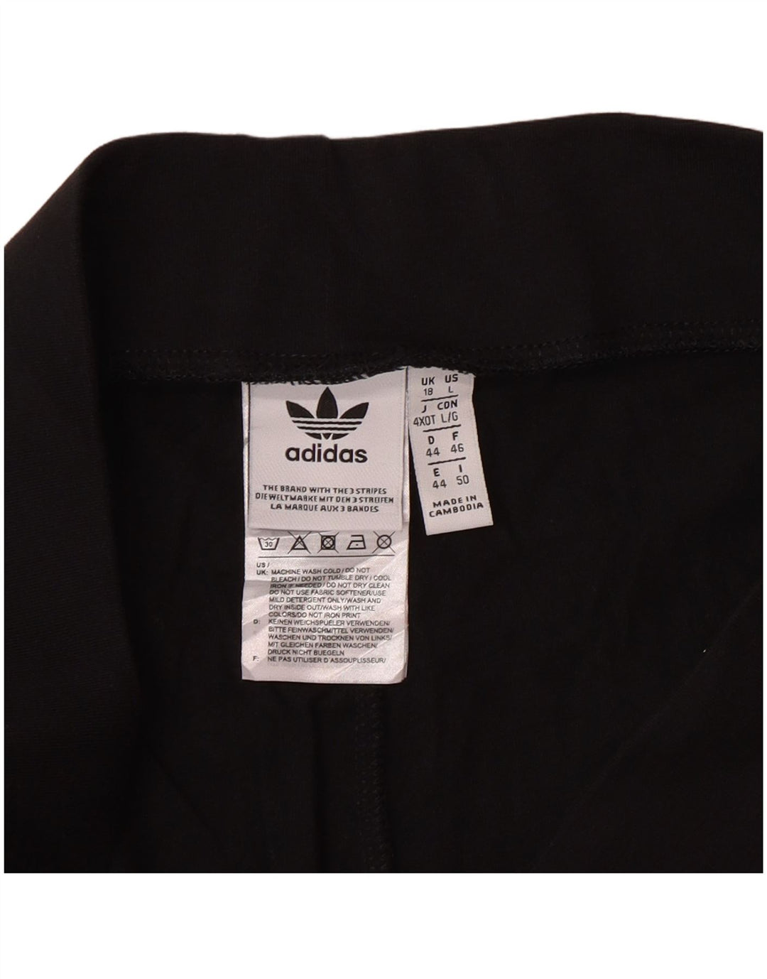 Γυναικείο γραφικό αθλητικό σορτς ADIDAS UK 18 XL μαύρο βαμβακερό