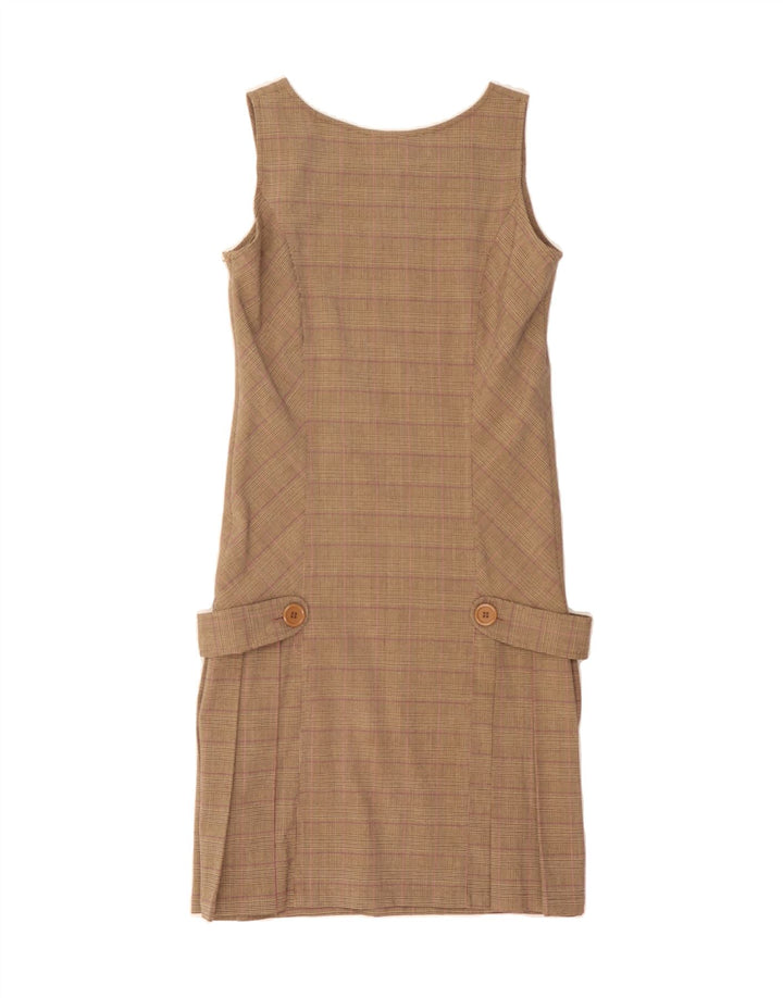 YESSICA Womens Sleeveless Shift Dress EU 36 Small Beige Check Vintage Yessica and Second-Hand Yessica from Messina Hembry 