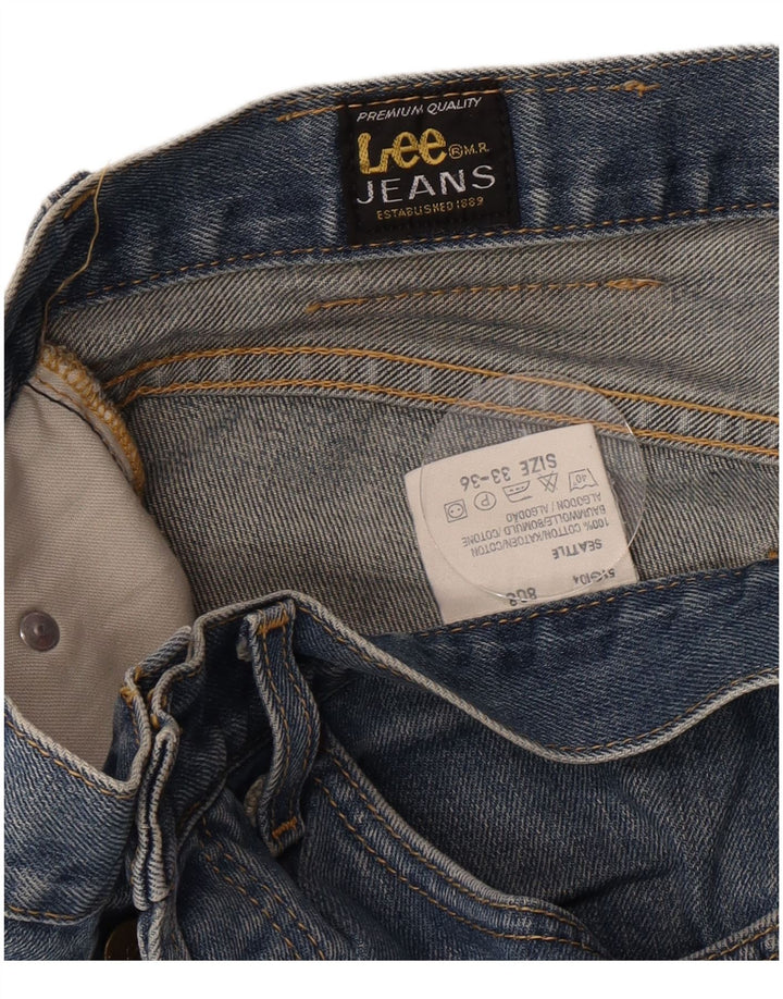 Lee Mens Straight Jeans W33 L31 Blue Cotton