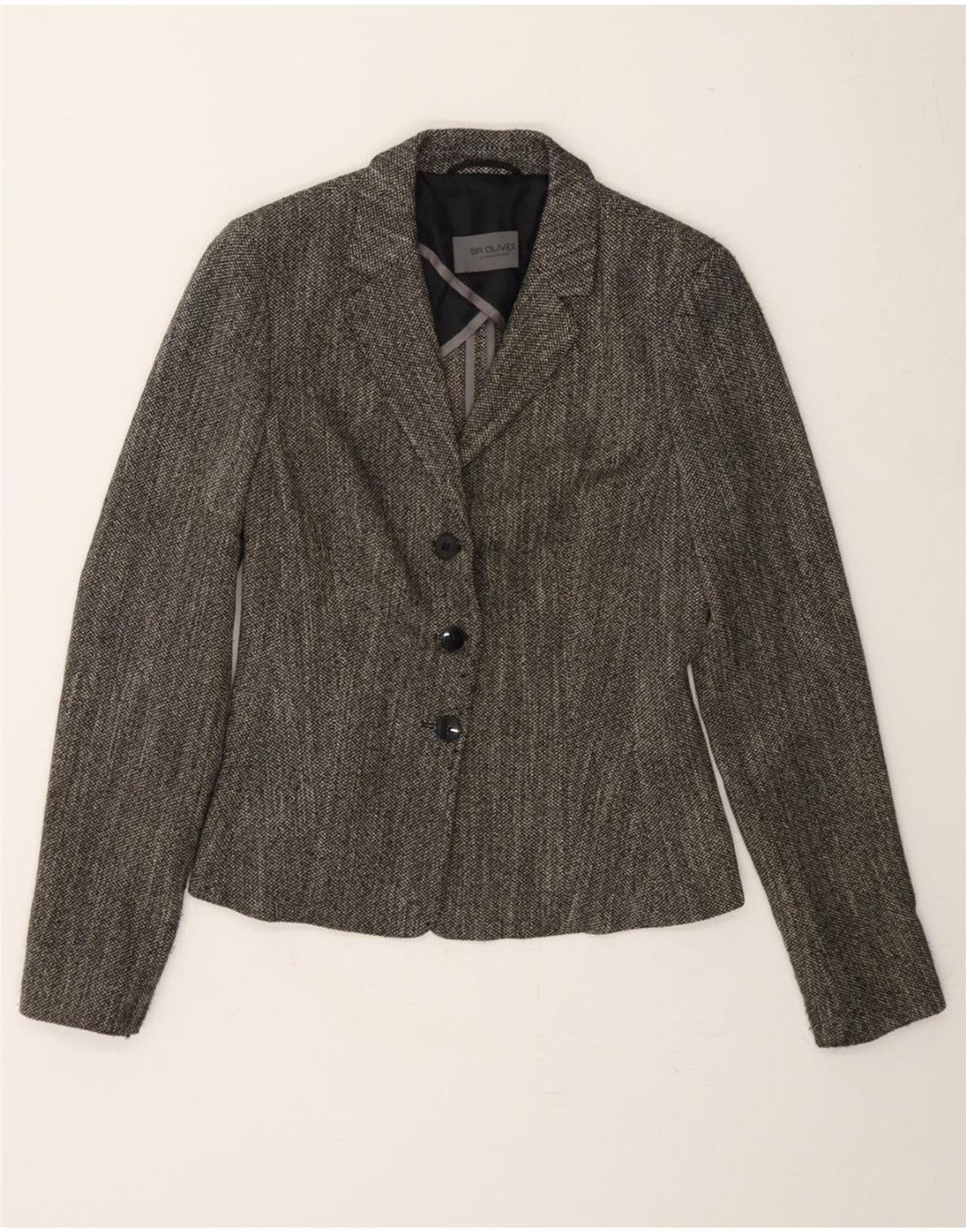 SIR OLIVER Womens 3 Button Blazer Jacket UK 10 Small Grey Vintage Sir Oliver and Second-Hand Sir Oliver from Messina Hembry 