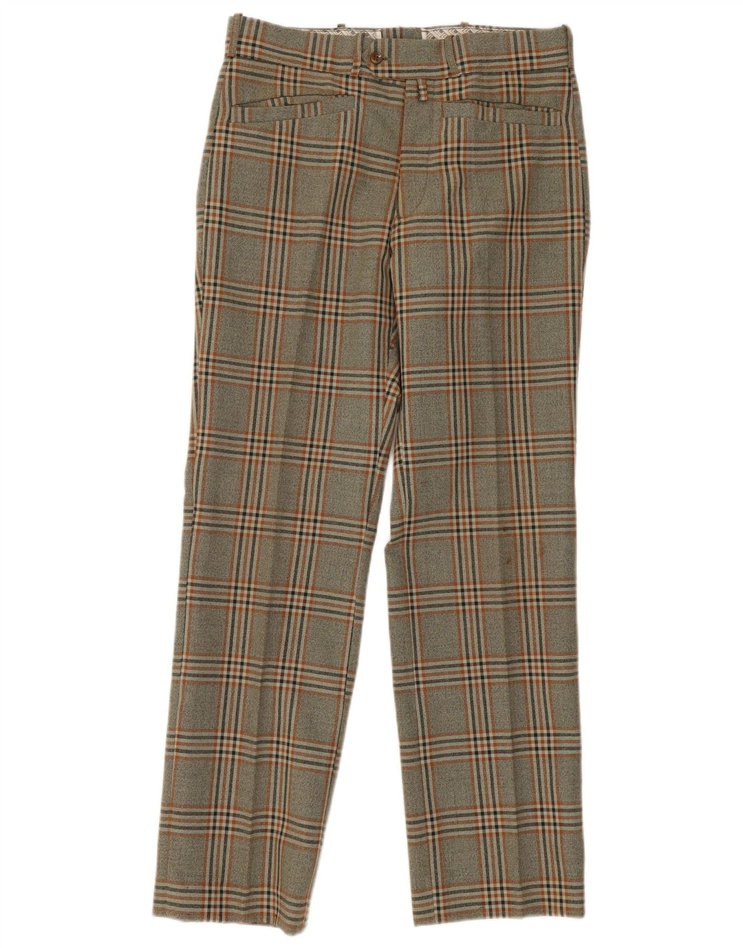 Vintage Ανδρικό ίσιο casual παντελόνι W30 L30 Grey Check
