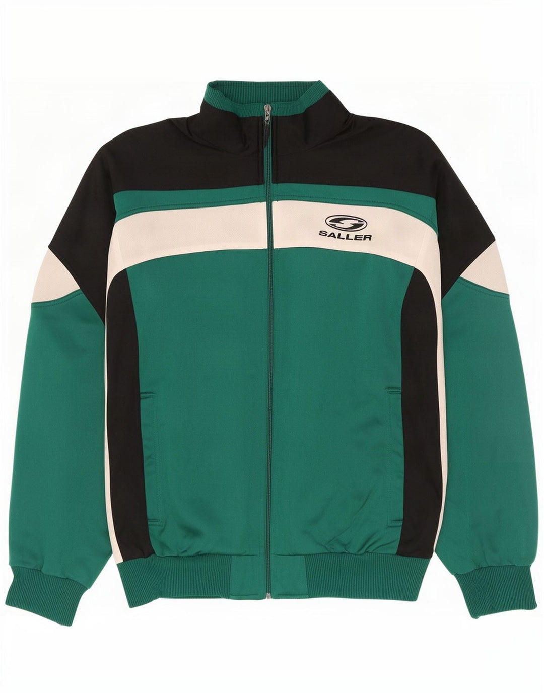 Ανδρική αθλητική φόρμα γραφικών Saller Top Jacket Μεγάλο πράσινο χρώμα από πολυεστέρα