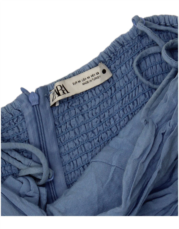 Zara Γυναικείο Playsuit UK 12 Medium Blue Viscose