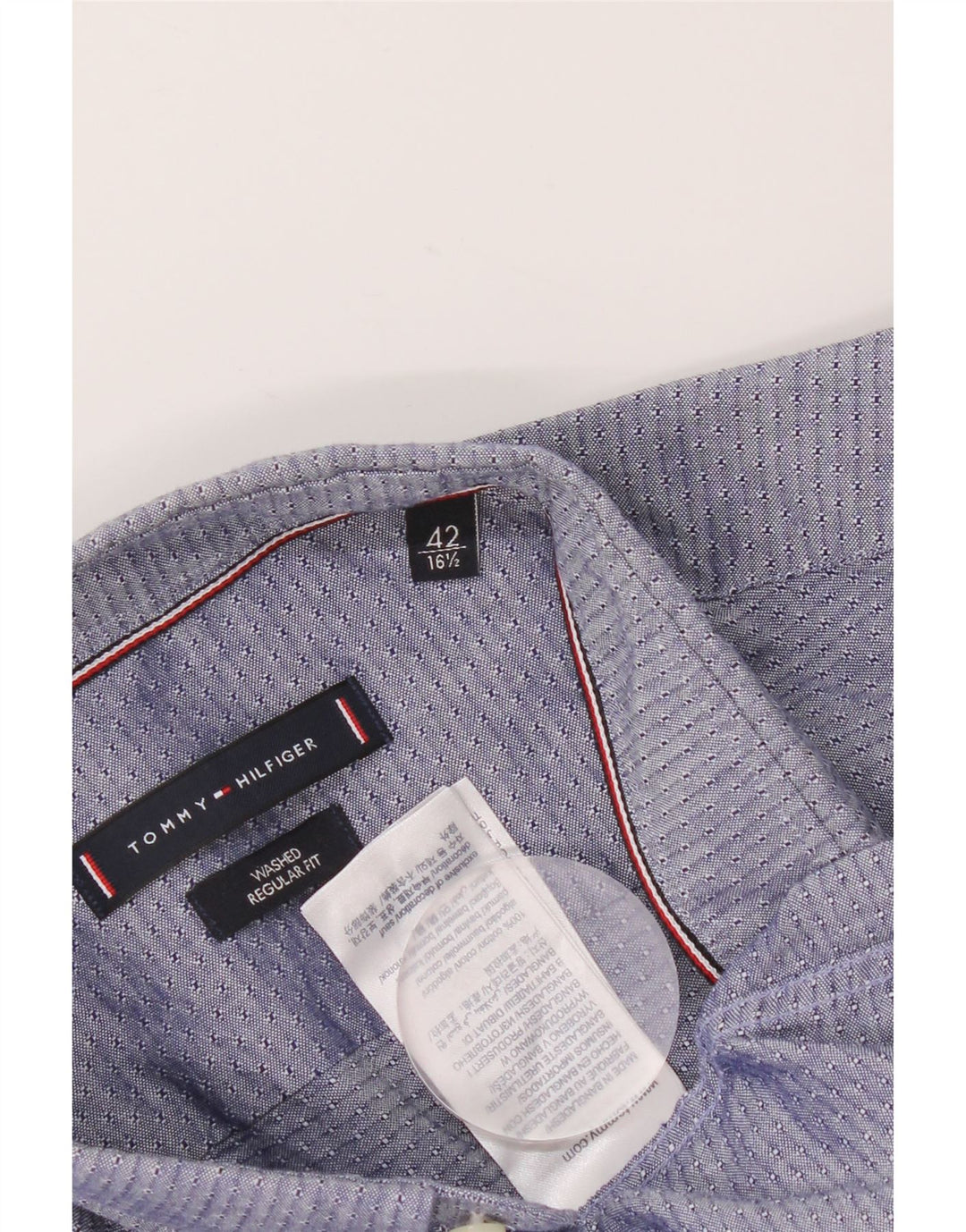 Ανδρικό πουκάμισο Tommy Hilfiger μέγεθος 42 16 1/2 Medium Navy Blue Geometric