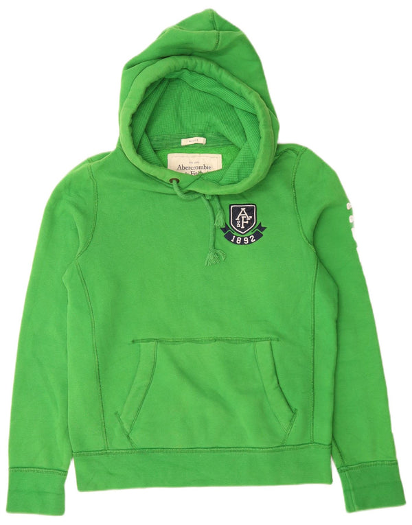 Abercrombie & Fitch Mens Muscle Graphic Hoodie Jumper Μεσαίο πράσινο βαμβακερό