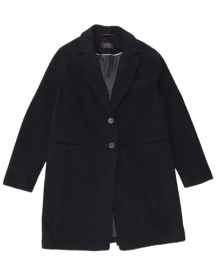 Zara Γυναικείο Πανωφόρι UK 12 Medium Navy Blue Wool
