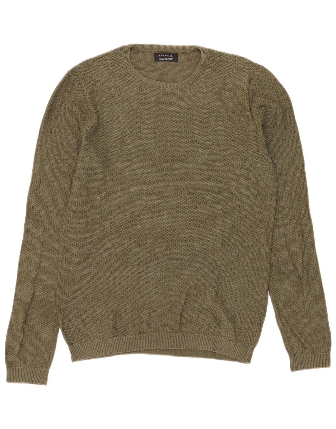 Ανδρικό πουλόβερ Zara Crew Neck Jumper Medium Khaki
