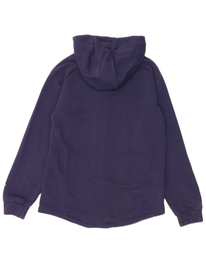 Γραφικό πουλόβερ PUMA Boys με κουκούλα με φερμουάρ 11-12 ετών, μπλε βαμβακερό