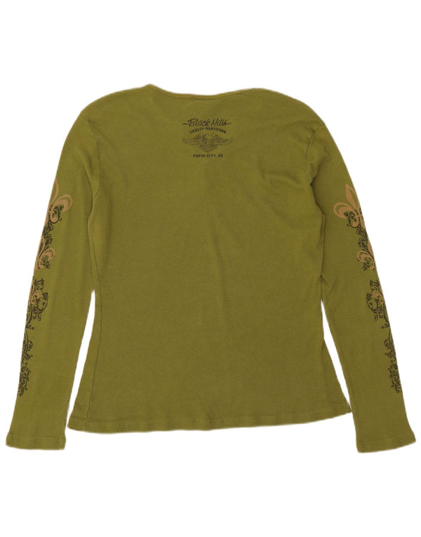 Harley Davidson Γυναικείο Γραφικό Μακρυμάνικο UK 18 XL Green Paisley