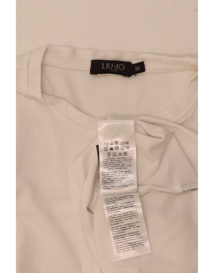 Ανδρικό T-Shirt Liu Jo Top Βαμβακερό μεσαίο λευκό